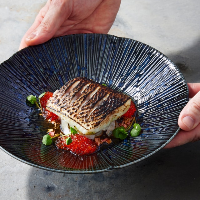 Grillet og glaseret hvidfisk med tang-mayo Grillet og glaseret hvidfisk med tang-mayo